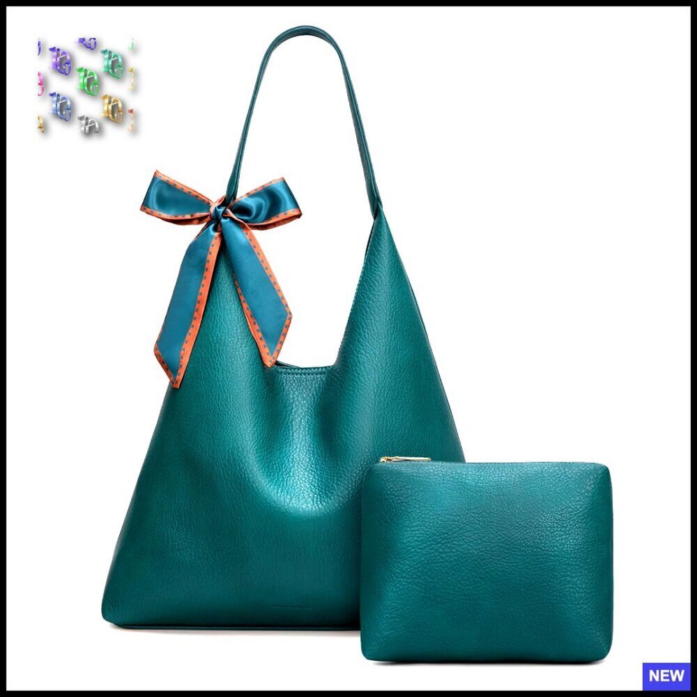 Slouchy Hobo Bag Vegan Leather Shoulder Purse Elegant Everyday Essential